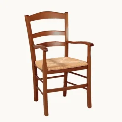 Brocéliande Fauteuil en bois rustique et paille