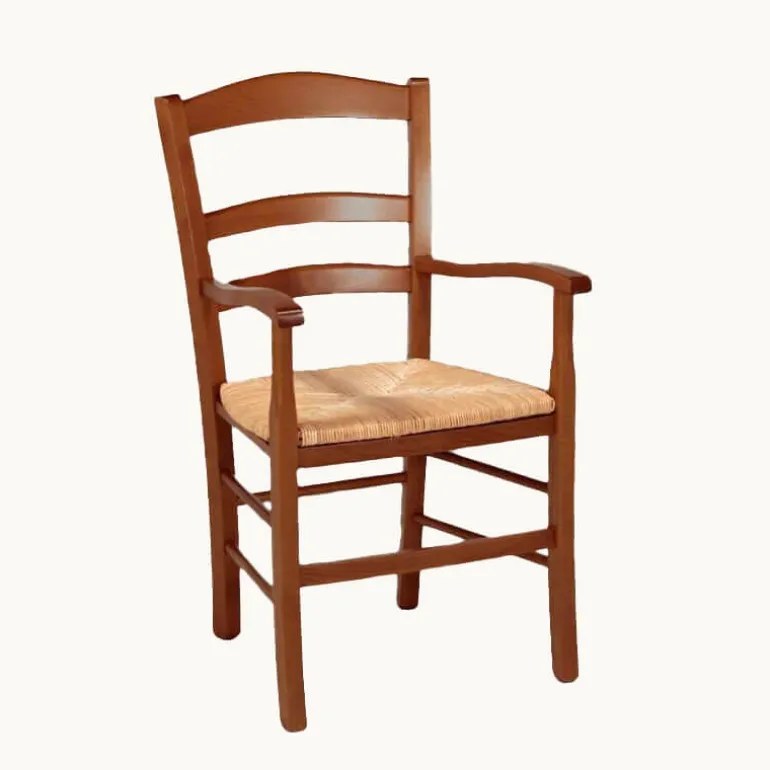 Brocéliande Fauteuil en bois rustique et paille