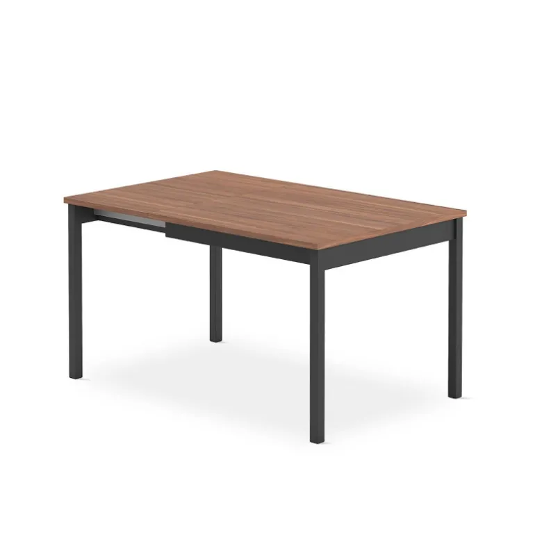 Cabrio Table carrée extensible en stratifié avec pieds en métal
