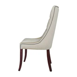 Carol Chaise matelassée en tissu pieds bois