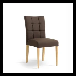 Carré Chaise Mobitec® en tissu et pieds en bois dossier piqué