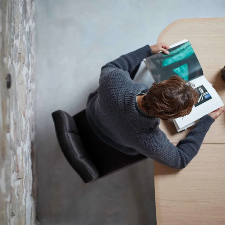 Carré Mobitec® Chaise rembourrée en bois et tissu