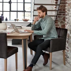 Carré Mobitec® Fauteuil de séjour en bois et tissu