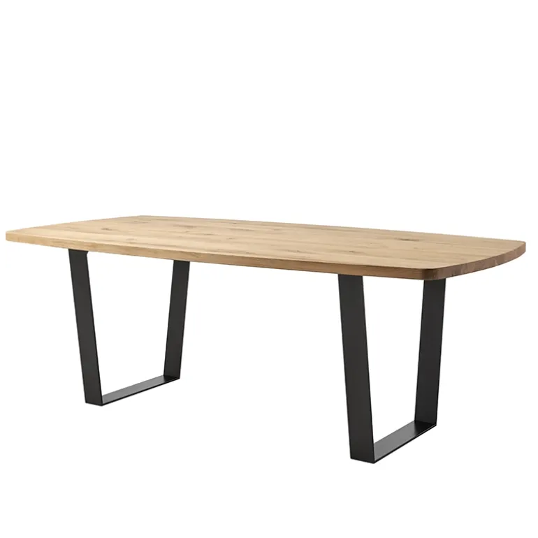 Carte Table tonneau industrielle avec pieds traîneau