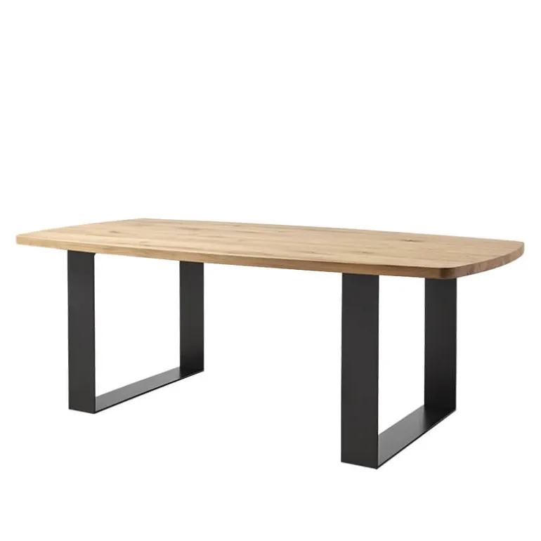 Carte Table tonneau industrielle avec pieds traîneau