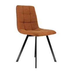 CarviChaise moderne matelassée en tissu avec pied en métal