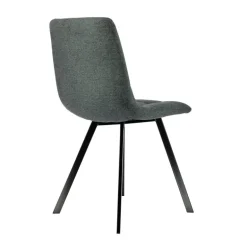 CarviChaise moderne matelassée en tissu avec pied en métal