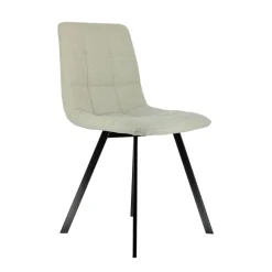 CarviChaise moderne matelassée en tissu avec pied en métal