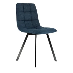 CarviChaise moderne matelassée en tissu avec pied en métal