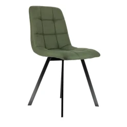 CarviChaise moderne matelassée en tissu avec pied en métal