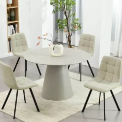 CarviChaise moderne matelassée en tissu avec pied en métal