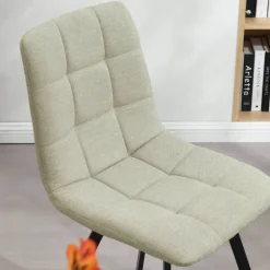 CarviChaise moderne matelassée en tissu avec pied en métal