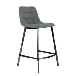CarviTabouret matelassé hauteur snack en tissu