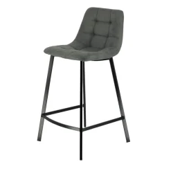 CarviTabouret matelassé hauteur snack en tissu