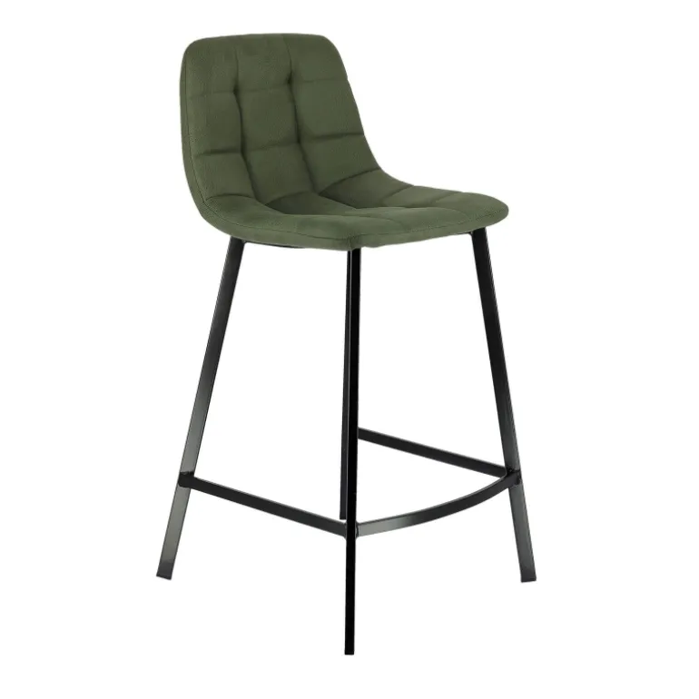 CarviTabouret matelassé hauteur snack en tissu