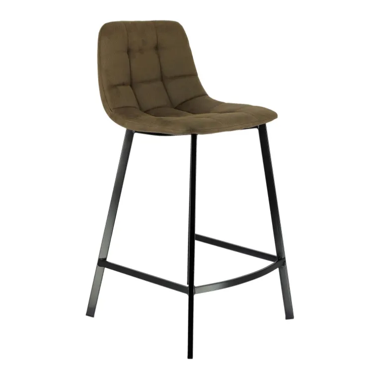 CarviTabouret matelassé hauteur snack en tissu