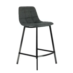 CarviTabouret matelassé hauteur snack en tissu