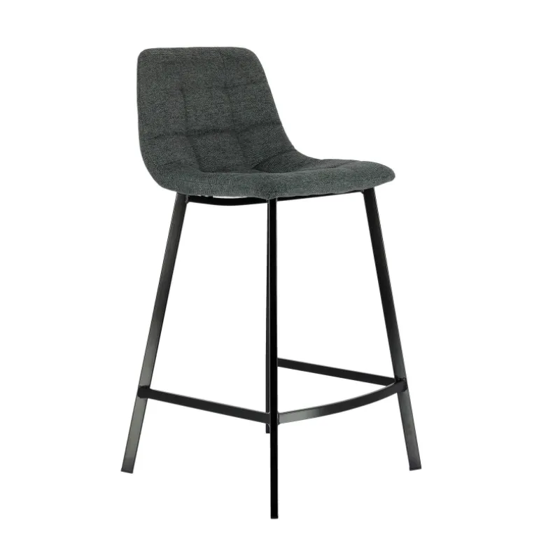 CarviTabouret matelassé hauteur snack en tissu