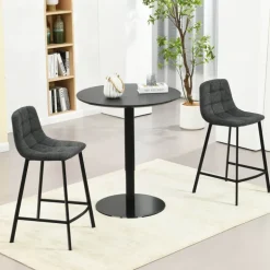 CarviTabouret matelassé hauteur snack en tissu