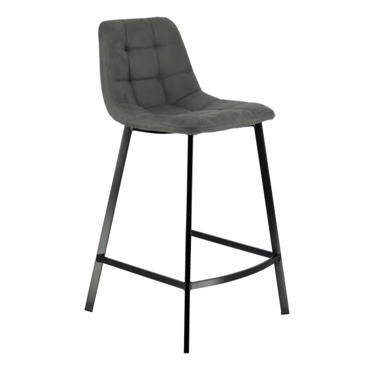 CarviTabouret matelassé hauteur snack en tissu