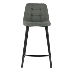 CarviTabouret matelassé hauteur snack en tissu