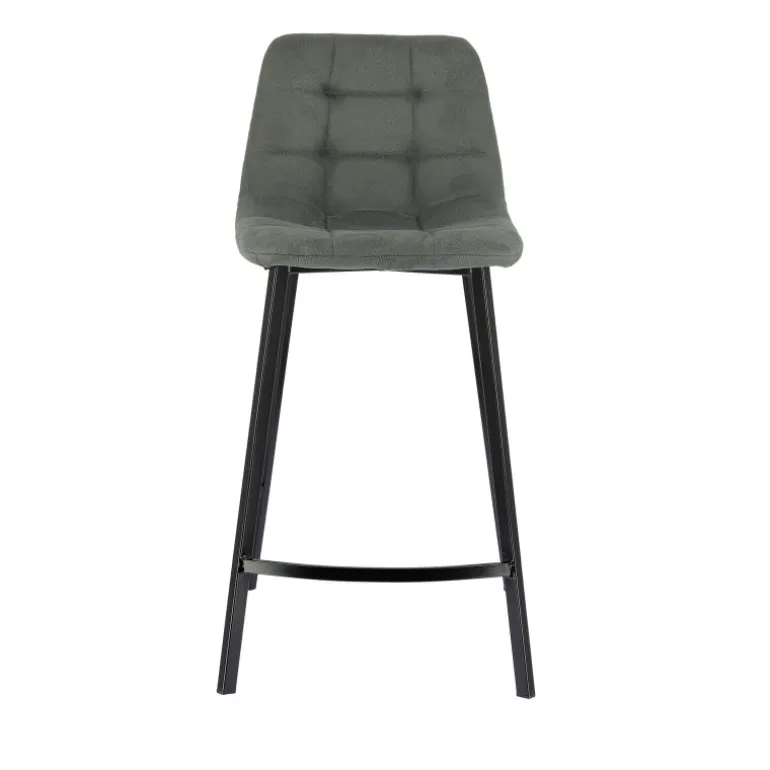 CarviTabouret matelassé hauteur snack en tissu