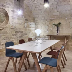 Chevron Table de designer en céramique et bois