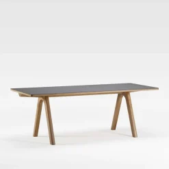 Chevron Table de designer en céramique et bois