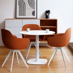 Circus Table de cuisine ronde en verre petit espace