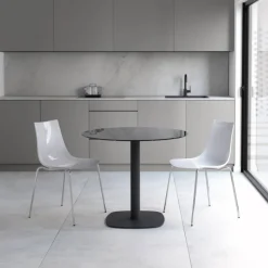 Circus Table de cuisine ronde en verre petit espace
