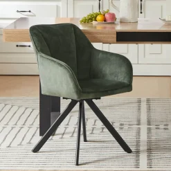 ClaudieFauteuil cosy pivotant en tissu avec pieds en métal