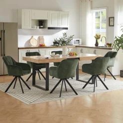 ClaudieFauteuil cosy pivotant en tissu avec pieds en métal