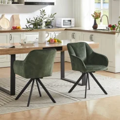 ClaudieFauteuil cosy pivotant en tissu avec pieds en métal