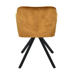 ClaudieFauteuil cosy pivotant en tissu avec pieds en métal