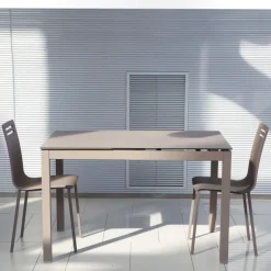 Céleste Table de cuisine petit espace en céramique avec allonge