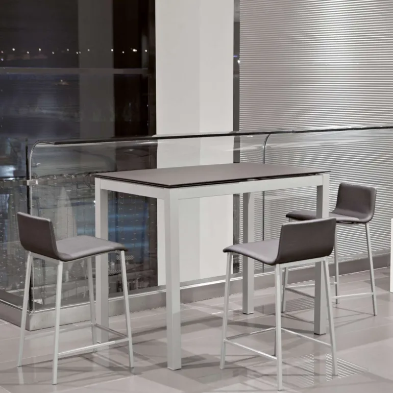 Céleste Table snack de cuisine petit espace en céramique avec allonge