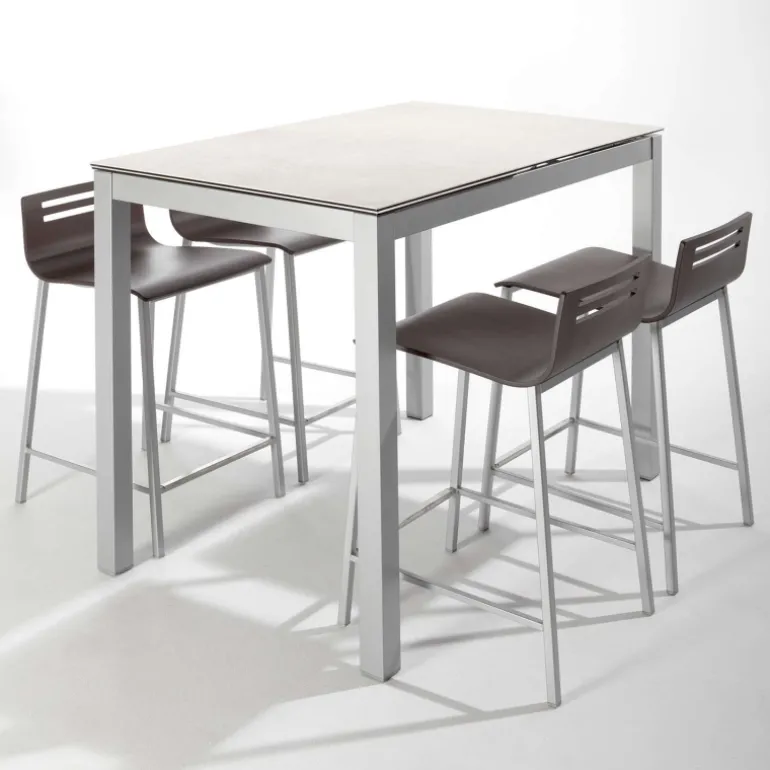 Céleste Table snack de cuisine petit espace en céramique avec allonge