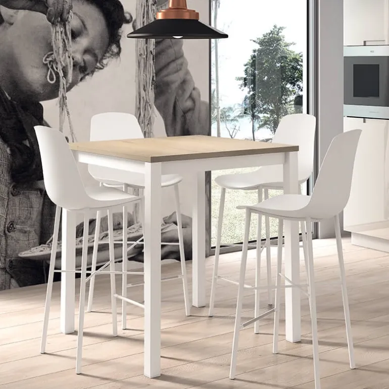 Cloe Tabouret snack moderne en polypropylène et métal