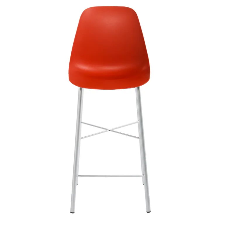 Cloe Tabouret snack moderne en polypropylène et métal