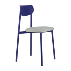 Colette Carrier® Chaise française en métal avec assise en simili rembourrée