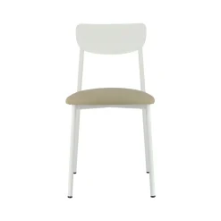 Colette Carrier® Chaise française en métal avec assise en simili rembourrée