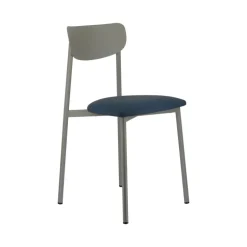 Colette Carrier® Chaise française en métal avec assise en simili rembourrée