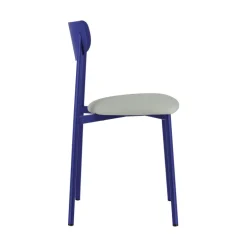 Colette Carrier® Chaise française en métal avec assise en simili rembourrée