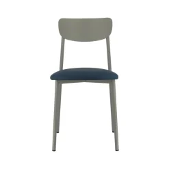 Colette Carrier® Chaise française en métal avec assise en simili rembourrée