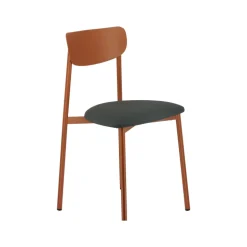 Colette Carrier® Chaise française en métal avec assise en simili rembourrée