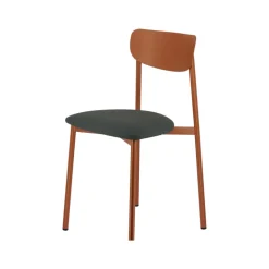 Colette Carrier® Chaise française en métal avec assise en simili rembourrée