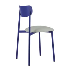 Colette Carrier® Chaise française en métal avec assise en simili rembourrée