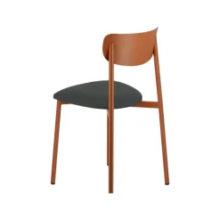 Colette Carrier® Chaise française en métal avec assise en simili rembourrée