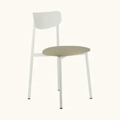 Colette Carrier® Chaise française en métal avec assise en simili rembourrée