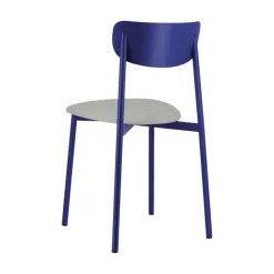 Colette Carrier® Chaise française en métal avec assise en simili rembourrée